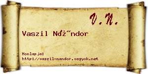 Vaszil Nándor névjegykártya